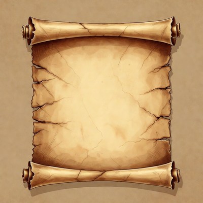 Rolled Ancient Parchment Scroll