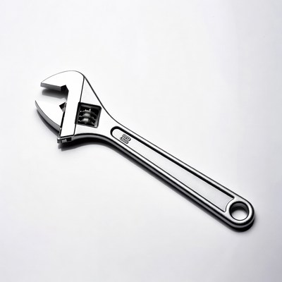 Silver adjustable wrench isolated