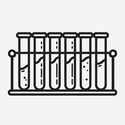 Test Tubes in Rack Illustration