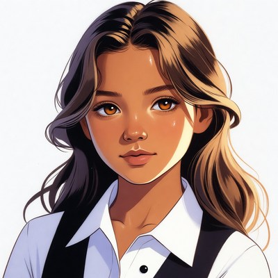 Beautiful Asian girl in school uniform