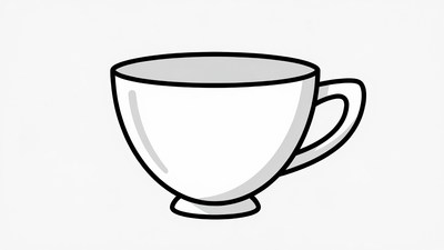 White Teacup Illustration