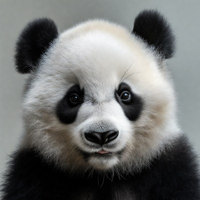 Cute baby panda close-up