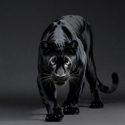 Black Panther Stalking Forward