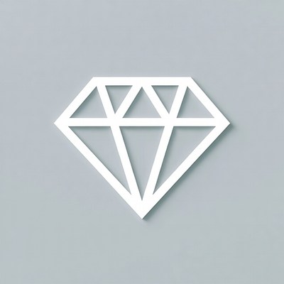 White Diamond Outline on Gray