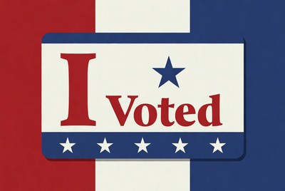 I Voted American Flag Sticker
