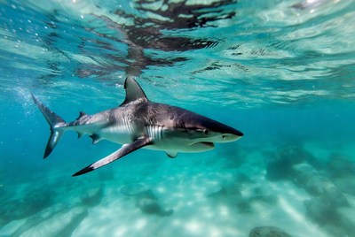 Blacktip shark swimming underwater