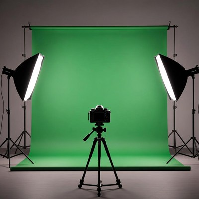 Green screen photography setup