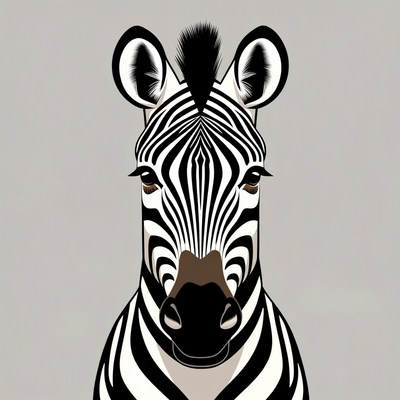 Zebra illustration on gray background