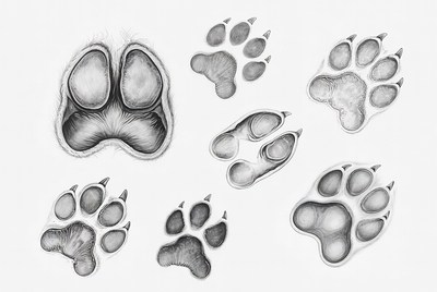Wolf Paw Prints Illustration