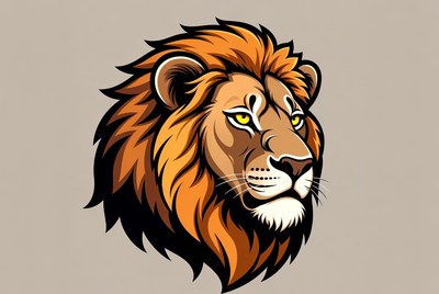 Roaring Lion Head Illustration