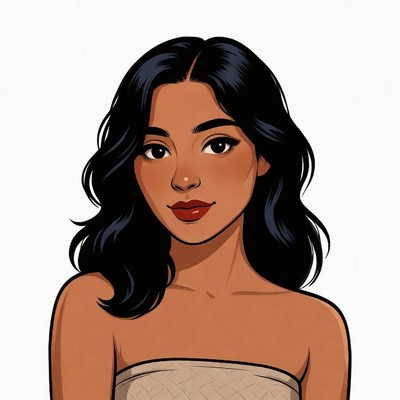 Beautiful Asian woman in tube top