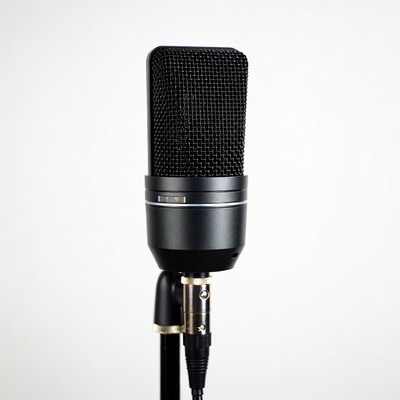 Black Studio Microphone on Stand