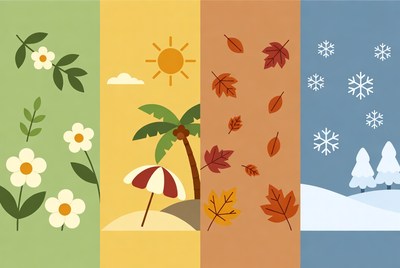 Four Seasons Illustrated Clipart
