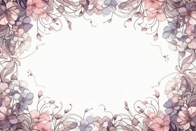 Pink Purple Flower Frame Illustration