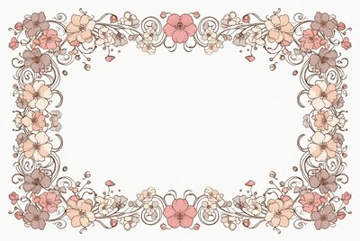 Pink Floral Ornate Frame Illustration