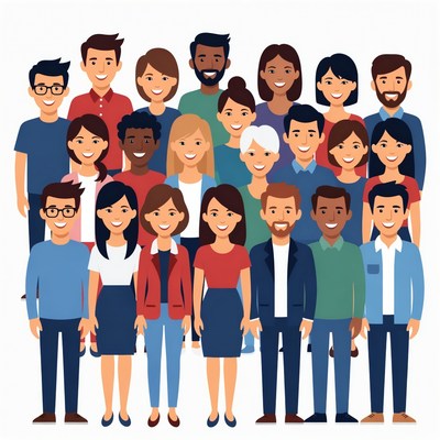 Diverse group of smiling people