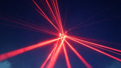 Red Laser Beams on Dark Background