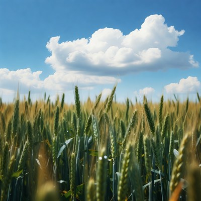 Wheat Field Under Blue Sky
