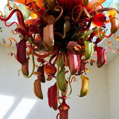 Colorful Glass Pitcher Plant Chandelier