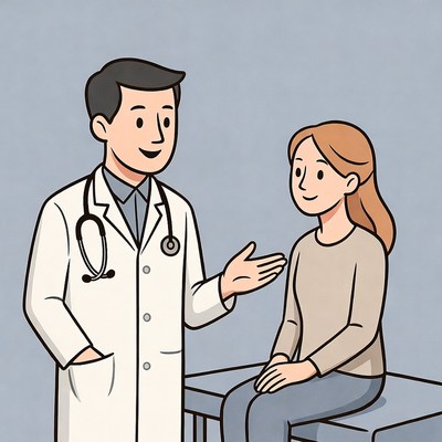 Doctor consulting patient illustration