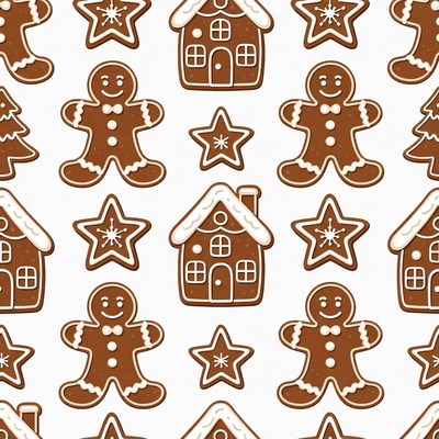 Gingerbread Men Christmas Pattern