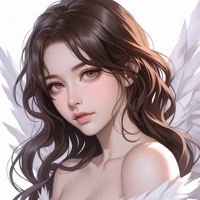 Anime girl with wings