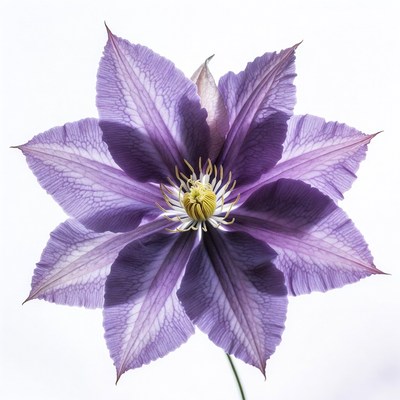 Purple Clematis Flower Closeup