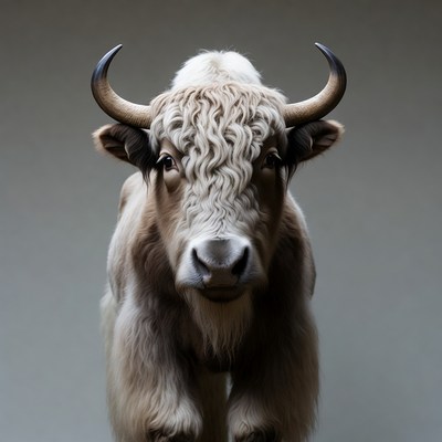 Yak with Curly Fur and Horns