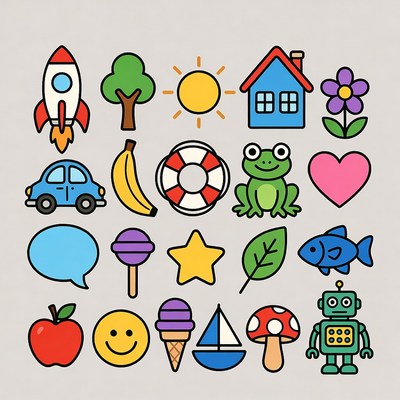 Colorful Flat Clip Art Icons Collection