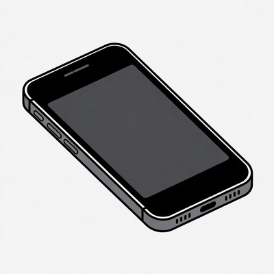 Isometric Black Smartphone Illustration