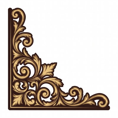 Ornate Golden Floral Corner Design