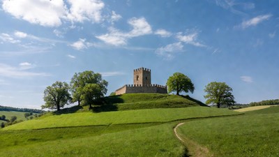 Medieval Castle on Green Hilltop