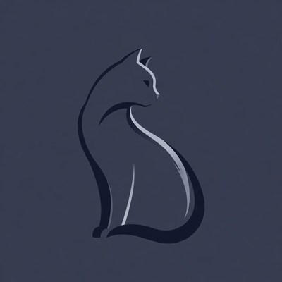 Silhouette cat illustration