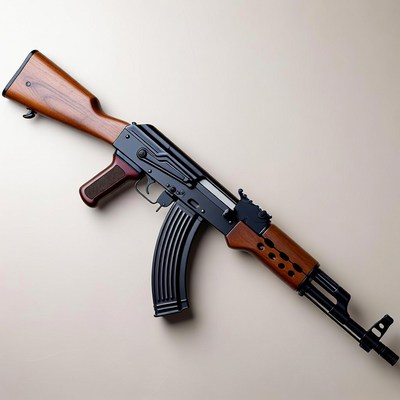 AK-47 Rifle on White Background