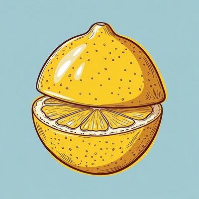 Cut Lemon Illustration