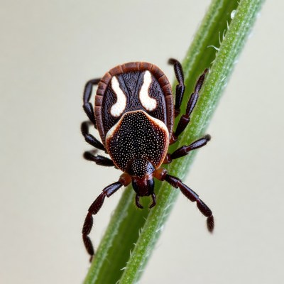Brown Tick on Green Stem