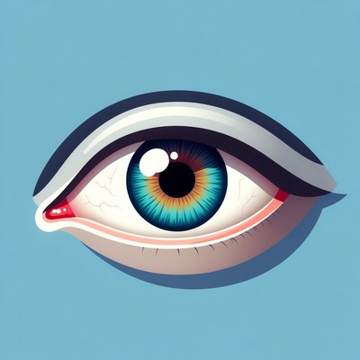 Blue Eye with Red Veins