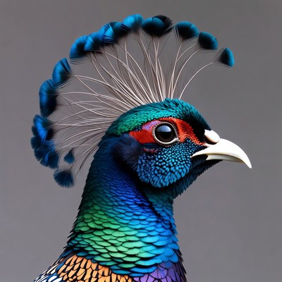 Colorful Golden Pheasant Closeup