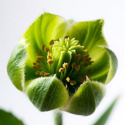 Green Hellebore Flower Closeup