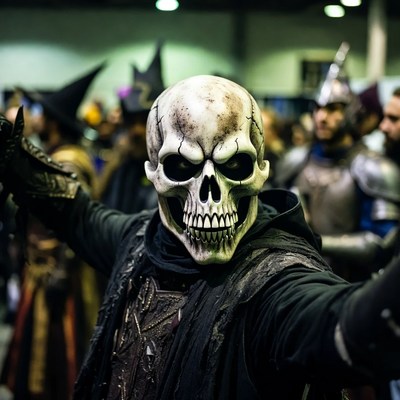 Skeleton Mask Cosplayer at Convention