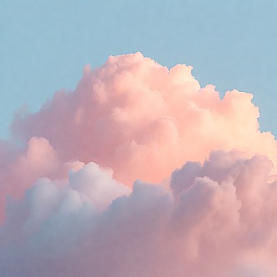 Pink Clouds in Blue Sky