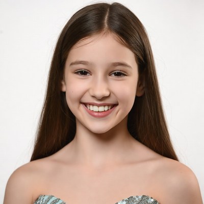 Smiling girl in sequin top