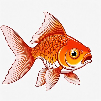 Cartoon Orange Goldfish Illustration