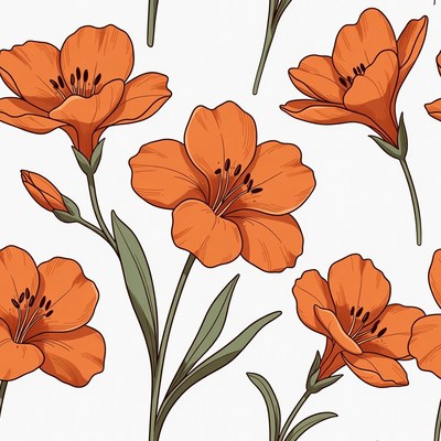 Orange Flowers Illustration