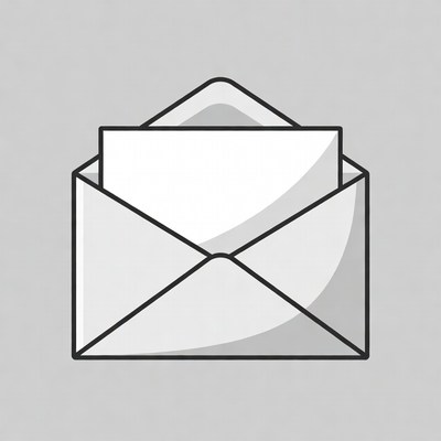 Open white envelope illustration