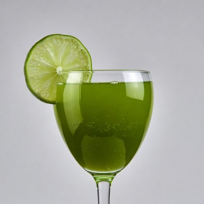 Green Drink with Lime Slice