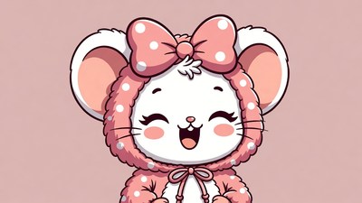 Cute pink bunny illustration smiling