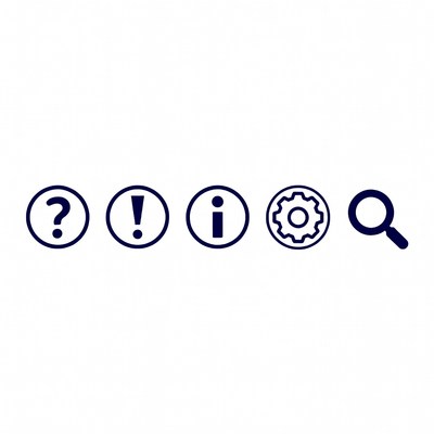 Question Exclamation Info Gear Magnifier Icons