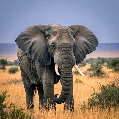 Elephant standing in African savanna