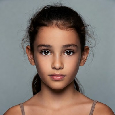Young girl with ponytail